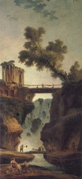 ROBERT, Hubert Landscape with Waterfall Spain oil painting art